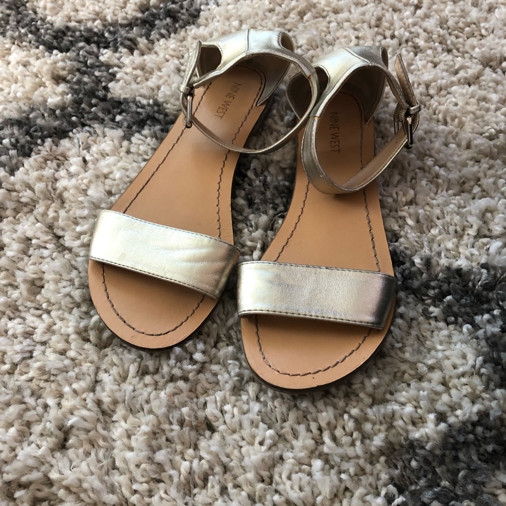 9 West gold sandals